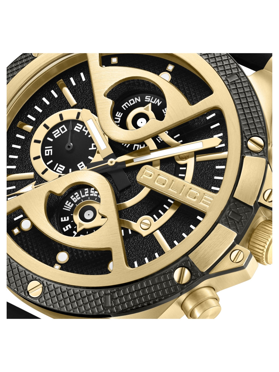 montre multifonction pour hommes avec boîtier en acier inoxydable