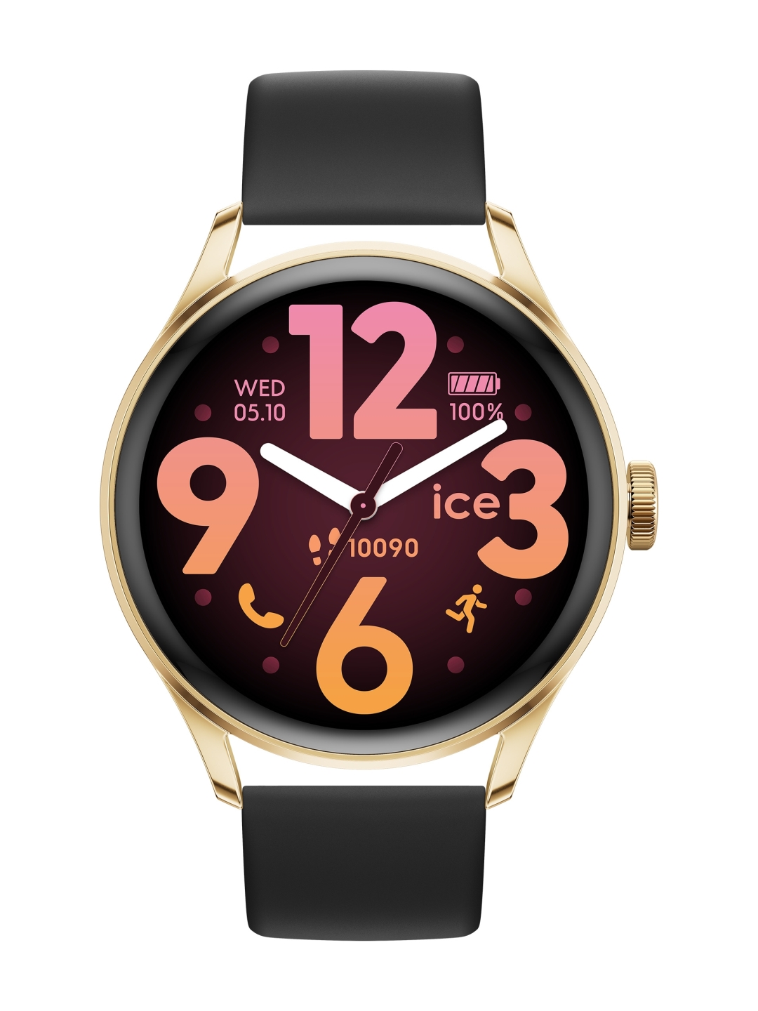 Damenuhr Ice Watch Schwarz Gold Damen Damen-Smartwatch Mit Silikon