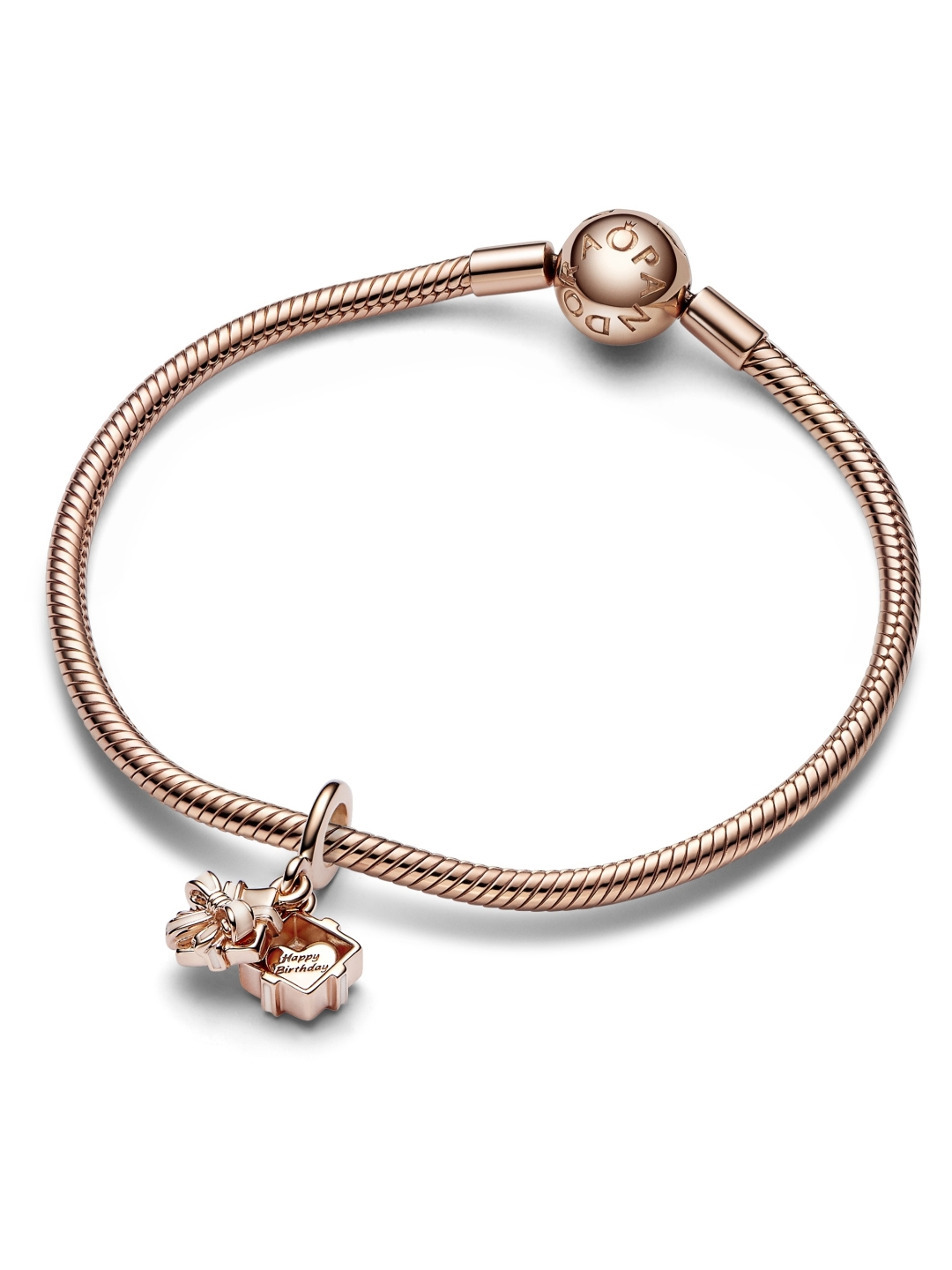 Charm en Metall doré rose pour femmes avec détails en émail et