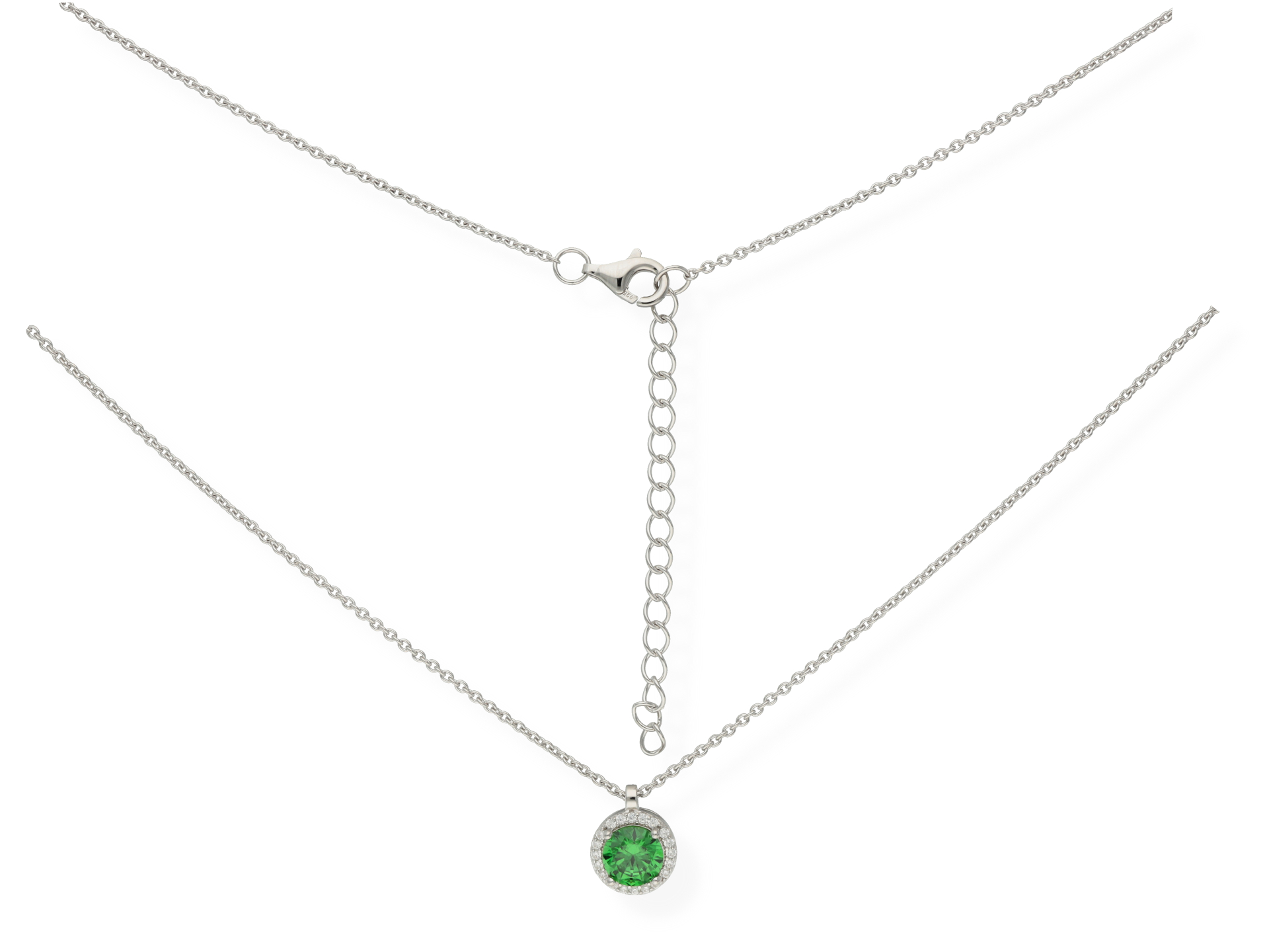 Pendentif émeraude Naturelle 7.25 Carat, Argent Sterling 925, Pendentif