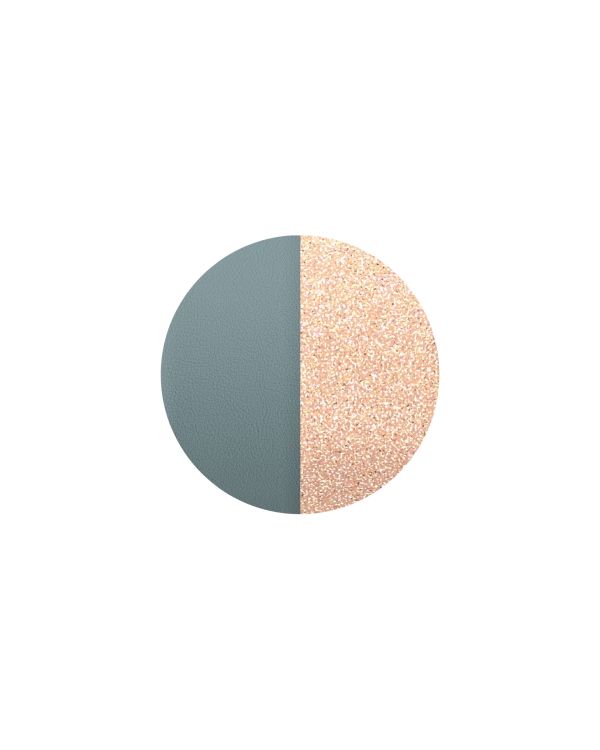 Les Georgettes-Anhänger-Einsatz Leder-Bleu pastel/Rose pailleté