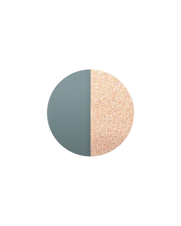 Les Georgettes-Ohrhänger-Einsatz Leder-Bleu pastel/Rose pailleté