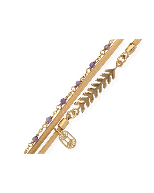 Flowersforzo.é - Amethyst Armband Messing Plaqué - Serendi