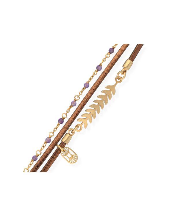 Flowersforzo.é - Amethyst Armband Messing Plaqué - Serendi