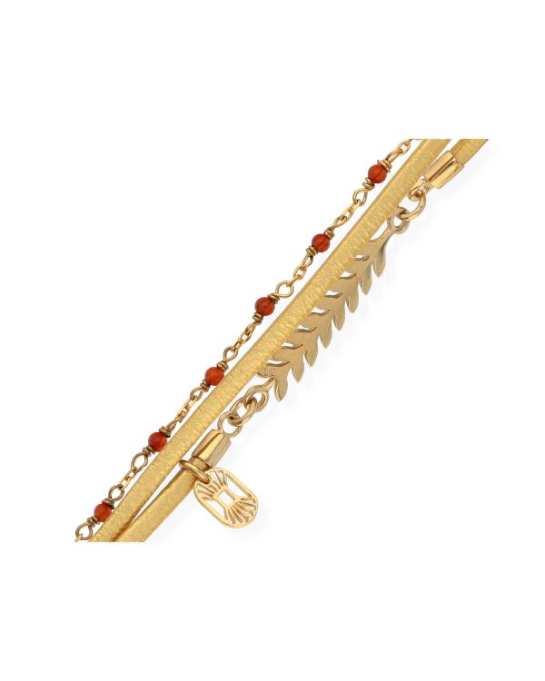 Flowersforzo.é - Carneol Armband Messing Plaqué - Serendi