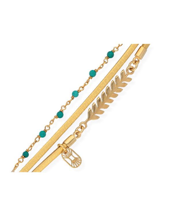 Flowersforzo.é - Türkis Armband Messing Plaqué - Serendi
