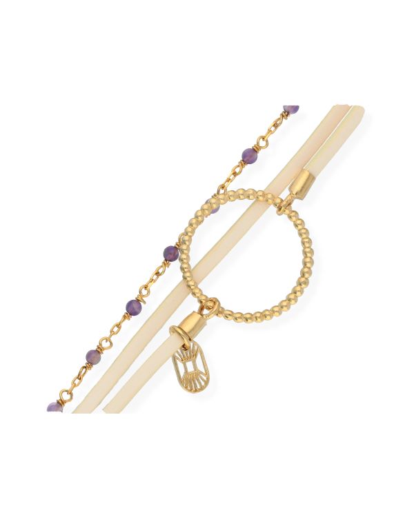 Flowersforzo.é - Amethyst Armband Messing Plaqué - Enola