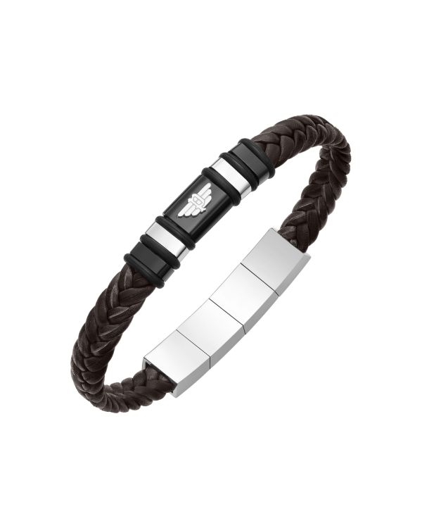 Police Bracelet Acier inoxydable, Cuir - WAVEBREAKER