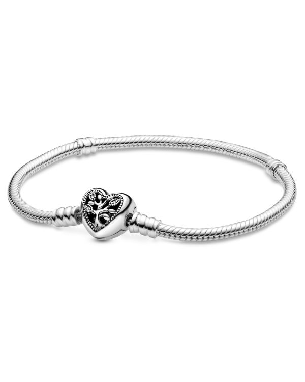 Pandora-Zirk., Email Armband Silber 925-Family Tree Heart & Snake