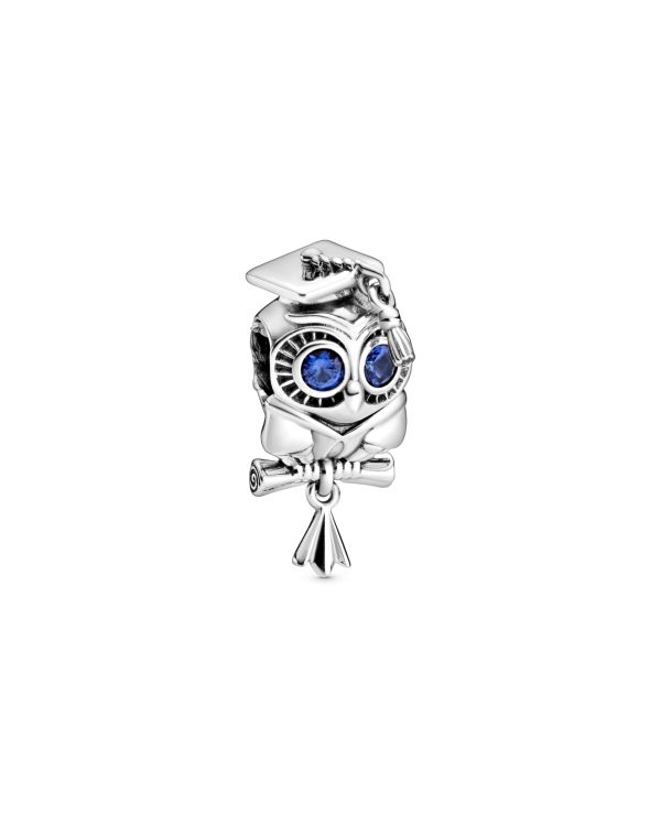 Pandora - Kristall Charm Silber 925 - Wise Owl Graduation
