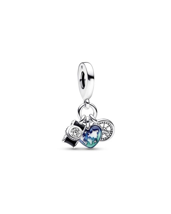 Pandora - Zirkonia, Email Charm Silber 925 - Pandora Moments