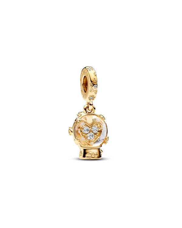 Pandora - Zirkonia, Glas Charm Metall gelbvergoldet - Pandora Moments