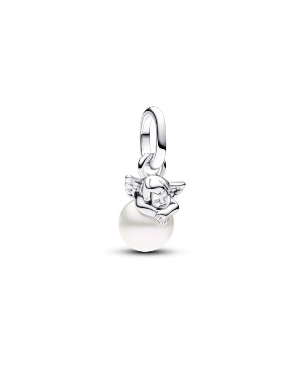Pandora - Zirkonia, Perlen Charm Silber 925 - Cupid angel
