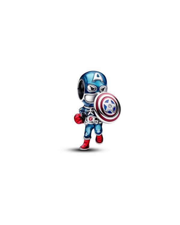 Pandora - Zirkonia, Email Charm Silber 925 - Marvel x Pandora