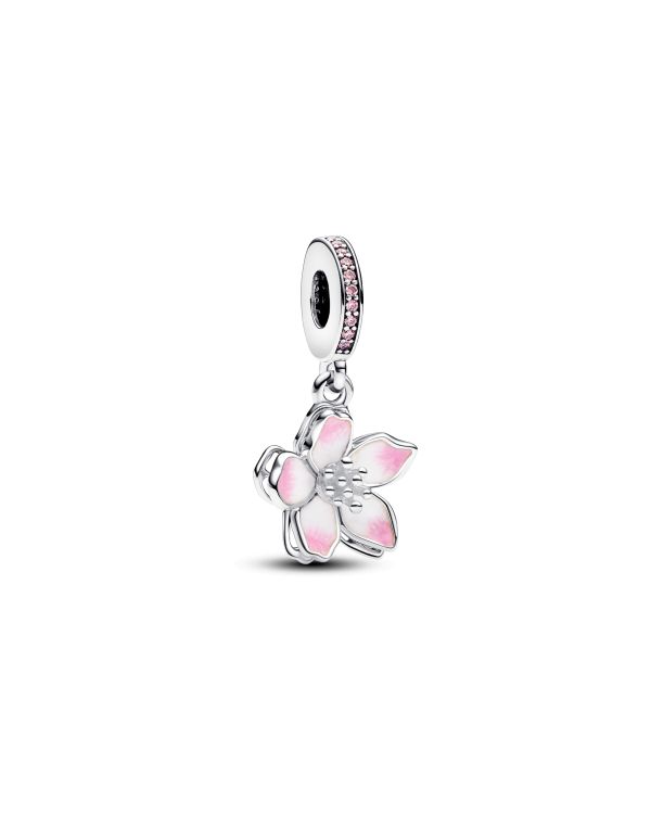 Pandora - Zirkonia, Email Charm Silber 925 - Pandora Moments
