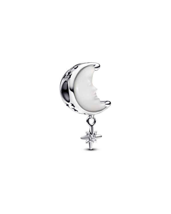 Pandora - Zirkonia, Perlmutter Charm Silber 925 - Pandora Moments