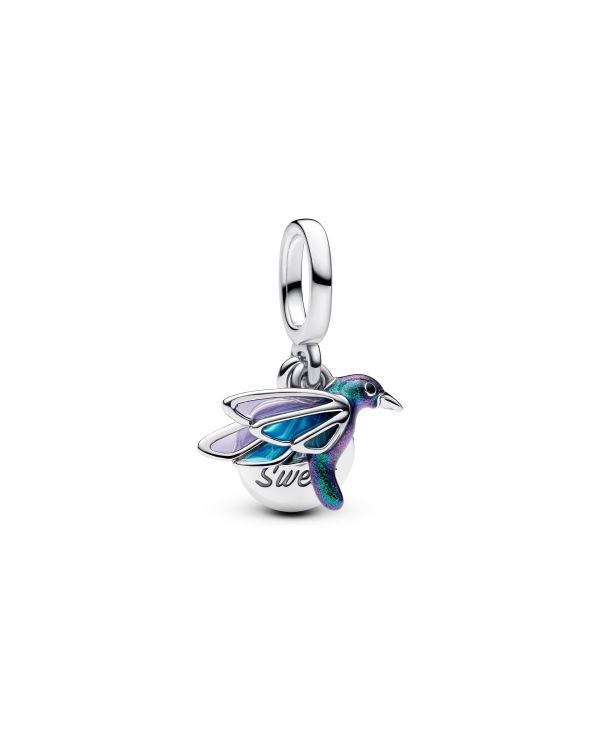 Pandora - Zirkonia, Email Charm Silber 925 - Pandora Moments