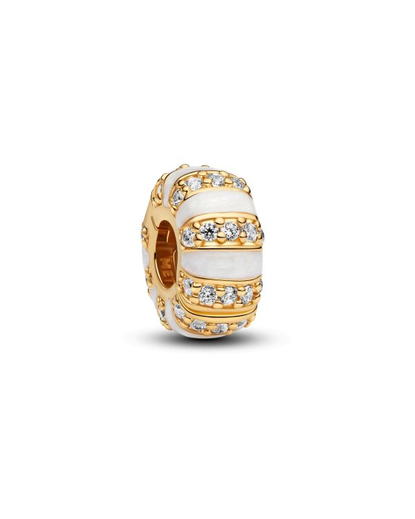 Pandora - Zirkonia, Email Clip Charm Metall - Pandora Moments
