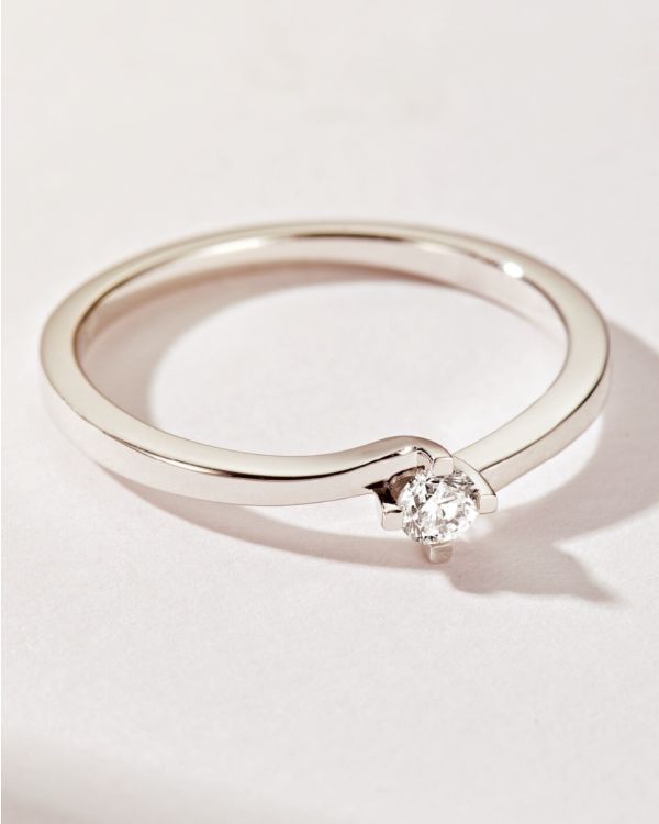 Ring Diamant 0.10 ct Gold 18 Carat - CLASSIC Diamonds