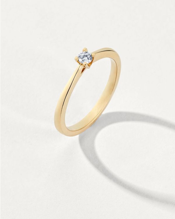 Ring Diamant 0.10 ct Gold 18 Carat - CLASSIC Diamonds