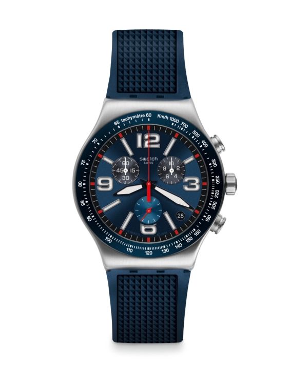 Swatch montre, swissmade - Irony New Chrono Blue Grid