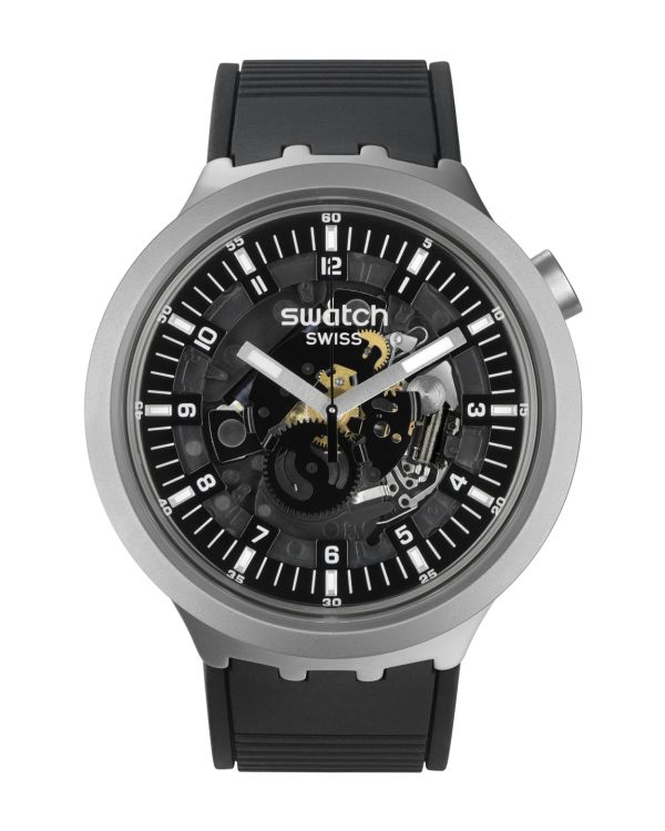Swatch Analog-Uhr, Swissmade - Big Bold Irony Lacquered: Dark Irony