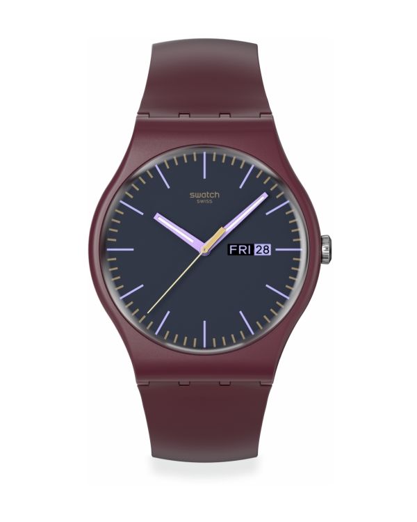 Swatch Montre analogique - 2408 SWATCH ESSENTIALS: BURGUNDY BERRY