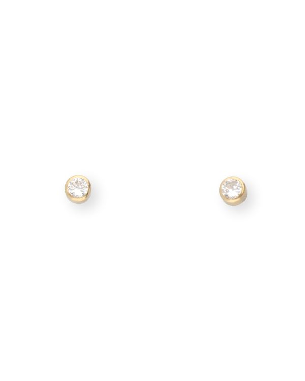 boucles d'oreilles zirconia or 18 ct - Solitaire de Carat Kids