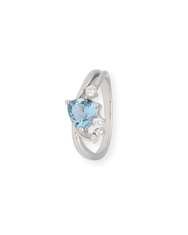 bague topaze bleue, zirconia argent 925 - Colorstone de Carat