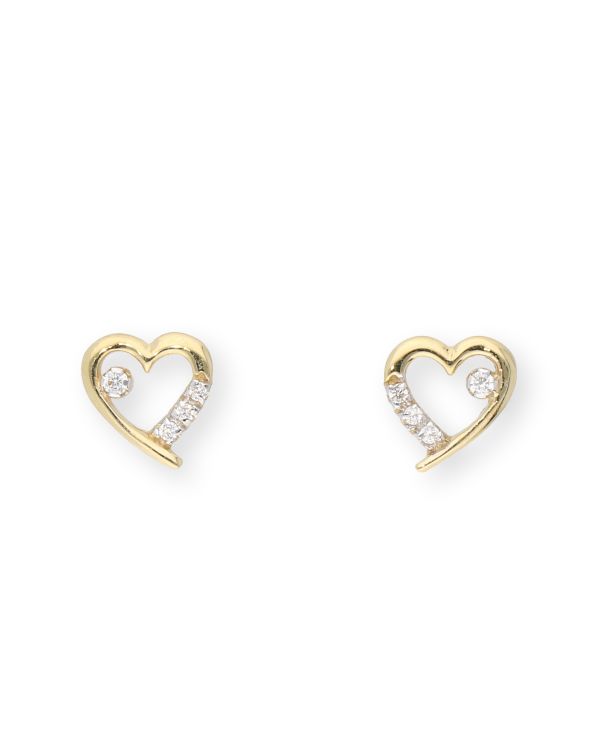 Zirkonia Ohrstecker Gold 9 ct - Hearts von Carat
