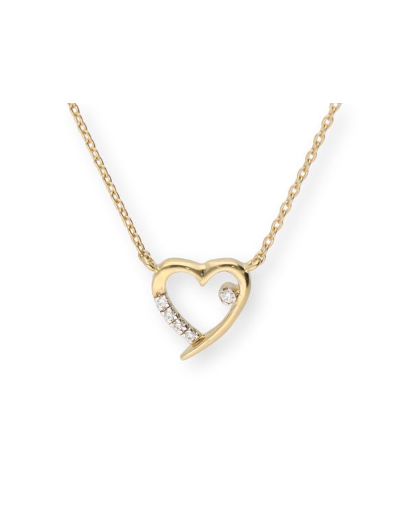 Zirkonia Halskette Gold 9 ct - Hearts von Carat