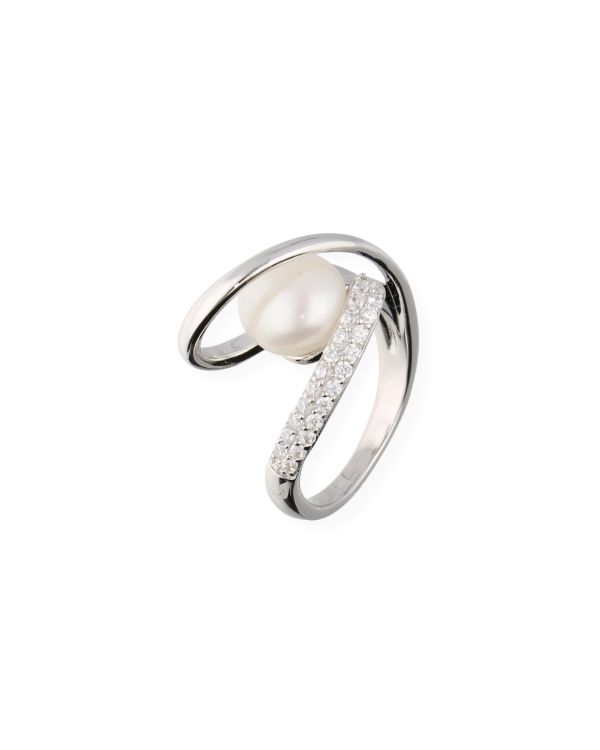 Perlen, Zirkonia Ring Silber 925 - Pearls von Carat