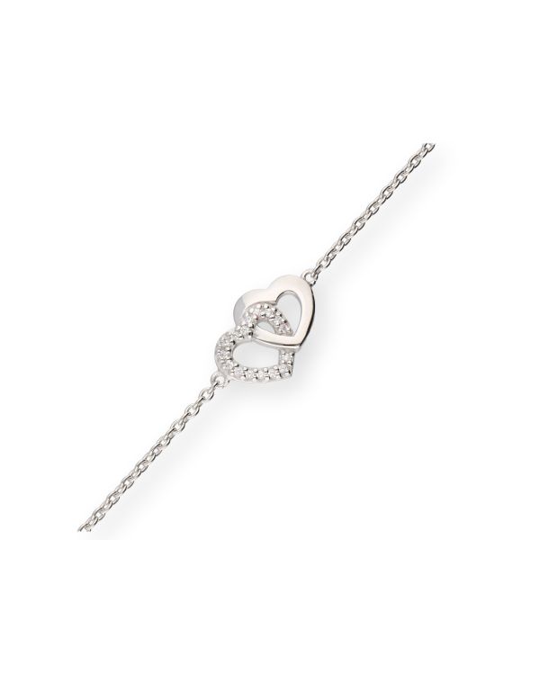 Zirkonia Armband Silber 925 - Hearts von Carat and Friends