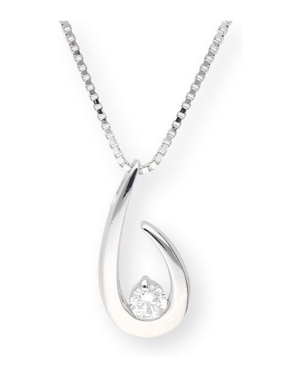 collier zirconia argent 925 - Solitaire de Carat