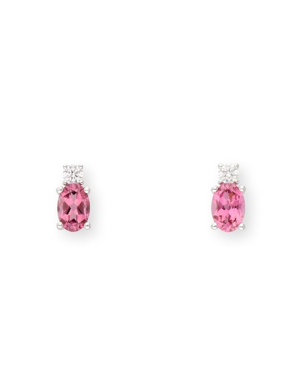 Turmalin,Diamant Ohrring Gold 18ct-Colorstone Diamonds by Carat