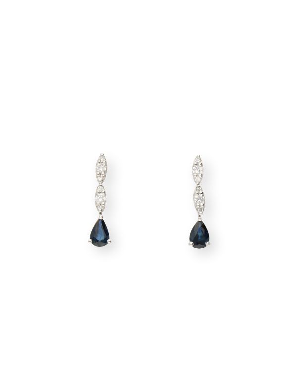 dormeuses saphir, diamant or 18 ct-Colorstone Diamonds by Carat