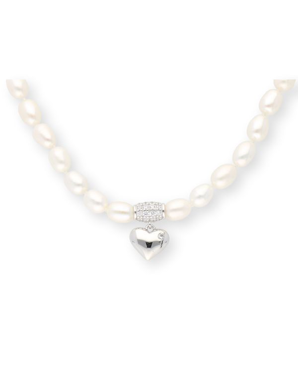 Perlen, Zirkonia Halskette Silber 925 - Pearls von Carat