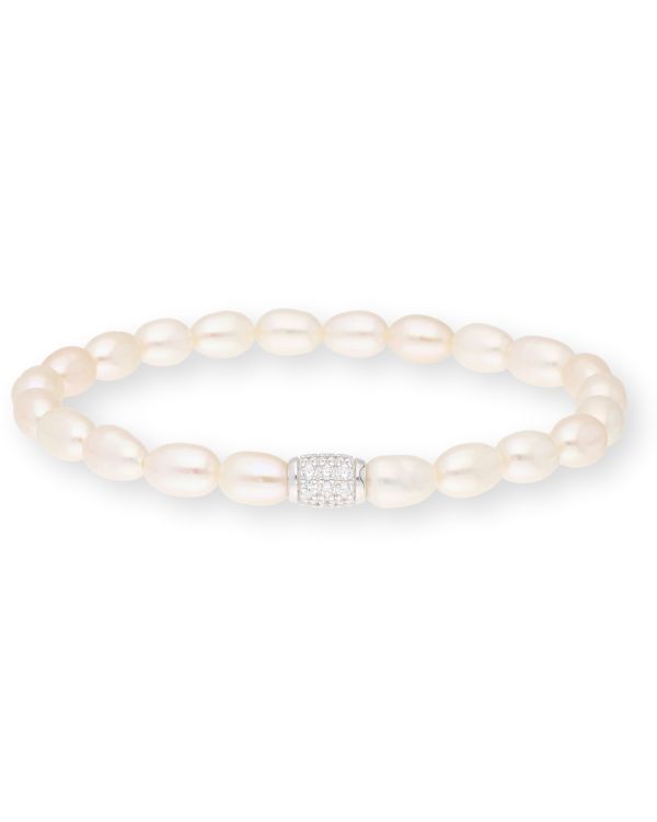 Perlen, Zirkonia Armband Silber 925 - Pearls von Carat