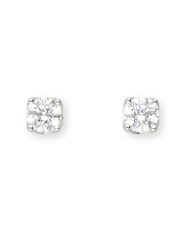 boucles d'oreilles zirconia argent 925 - Solitaire de Carat