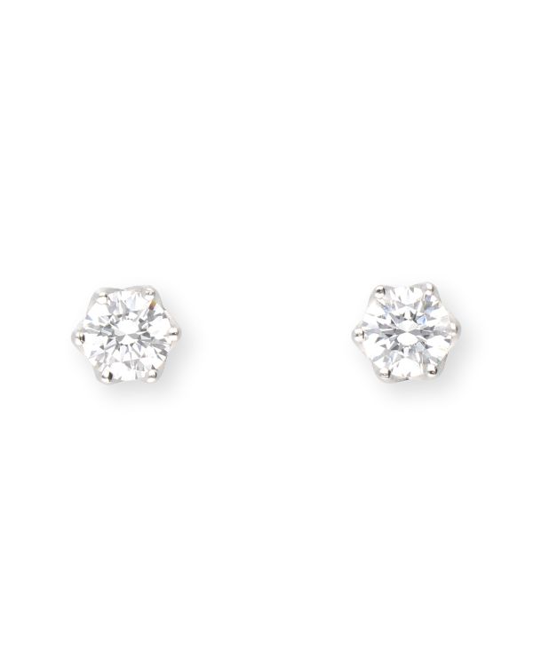 boucles d'oreilles zirconia argent 925 - Solitaire de Carat