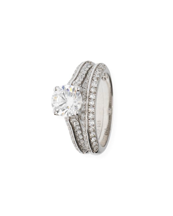 Bague Cubic Zirconia Argent 925 - Solitaire de Carat