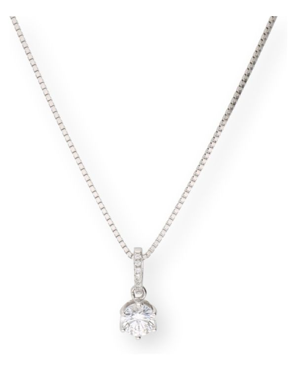 collier zirconia argent 925 - Solitaire de Carat