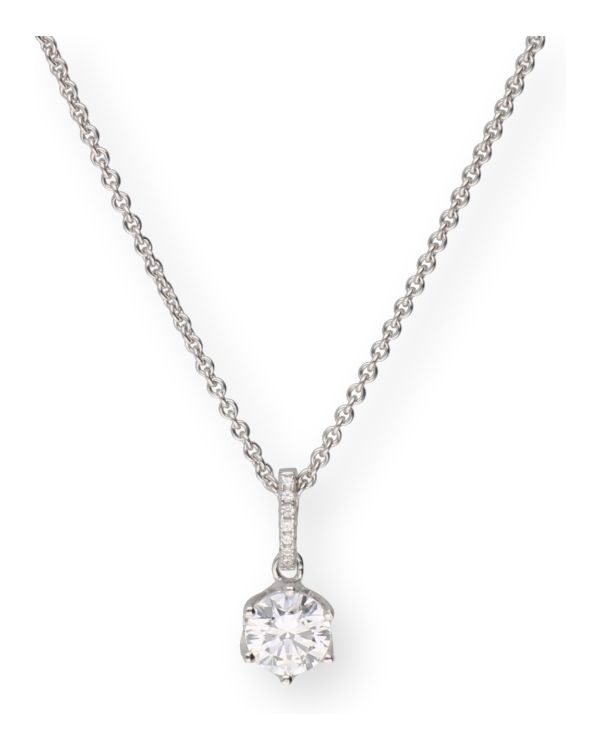 collier zirconia argent 925 - Solitaire de Carat