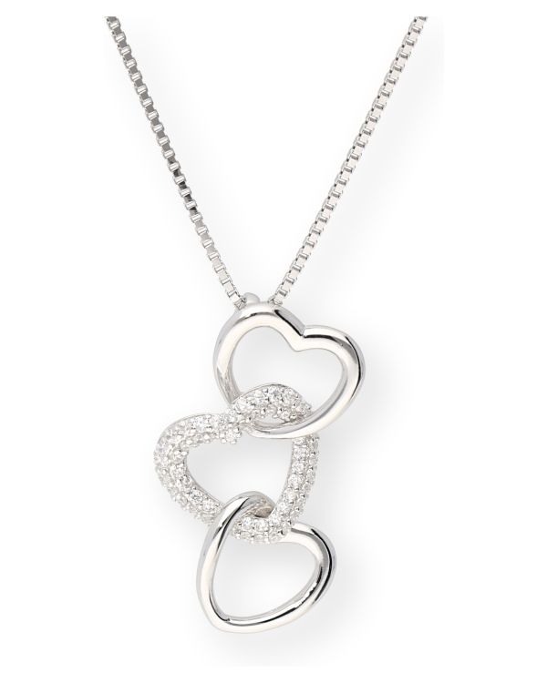Zirkonia Halskette Silber 925 - Hearts von Carat