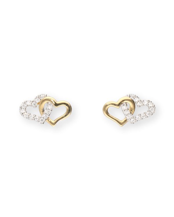 Zirkonia Ohrstecker Gold 18 ct - Hearts von Carat and Friends