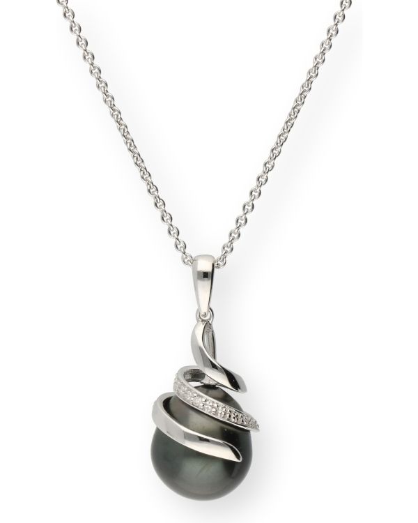 collier perles, diamant or 18 ct - Pearls de Carat