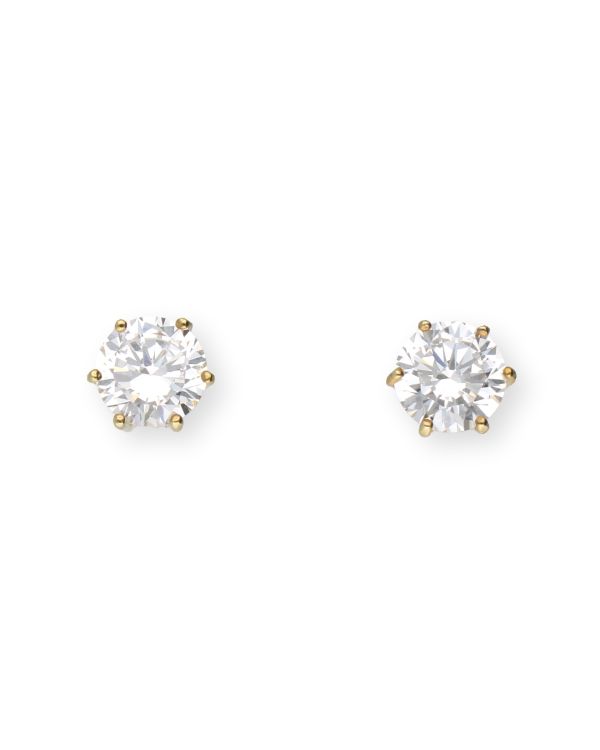 boucles d'oreilles zirconia argent 925 - Solitaire de Carat