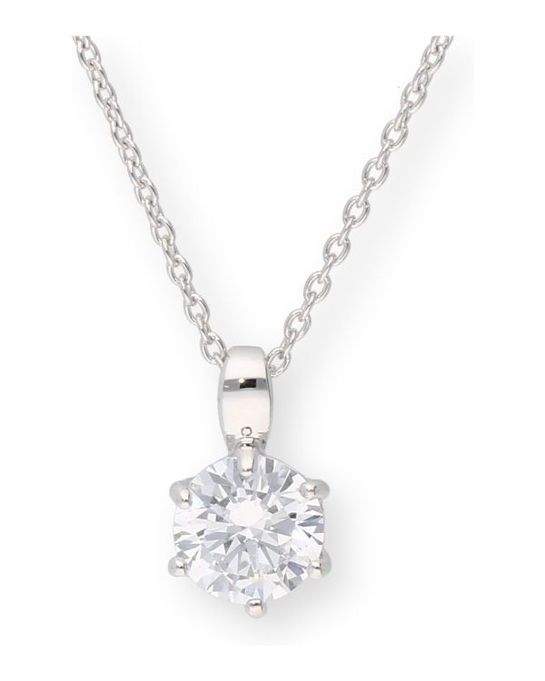collier zirconia argent 925 - Solitaire de Carat