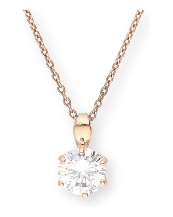 collier zirconia argent 925 - Solitaire de Carat