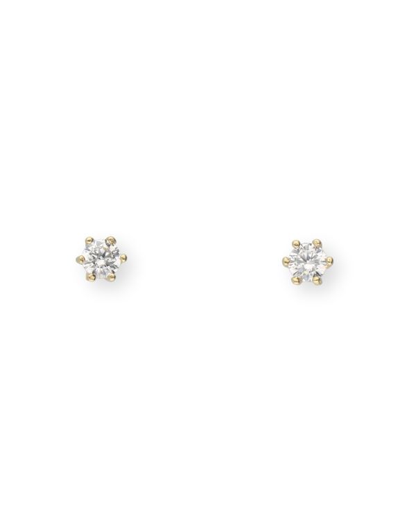 Clous d'oreilles Zirconia Or 9 ct - Solitaire de Carat